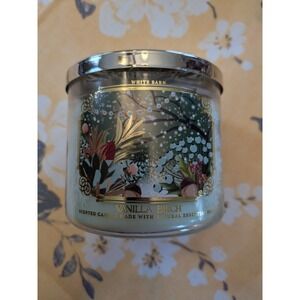 White Barn Vanilla Birch 3-Wick Candle - Winter Botanical Label & Ornate Lid